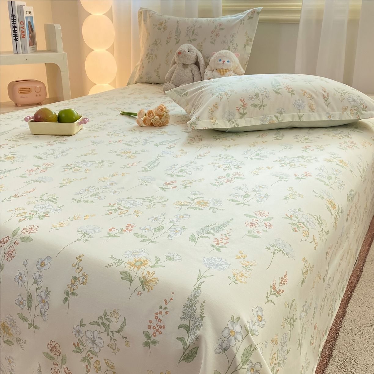 91家纺网 家纺一手货源 找家纺 花梦欣 2026新款全棉印花单品系列-单床单 暖樱之舞