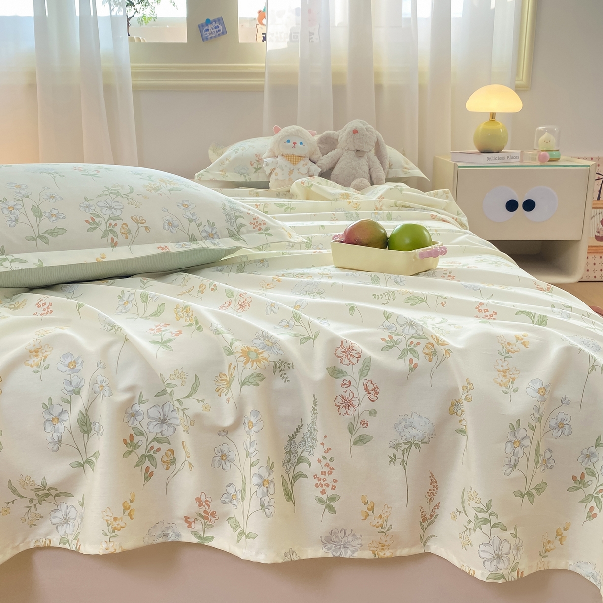 91家纺网 家纺一手货源 找家纺 花梦欣 2026新款全棉印花单品系列-单床单 暖樱之舞