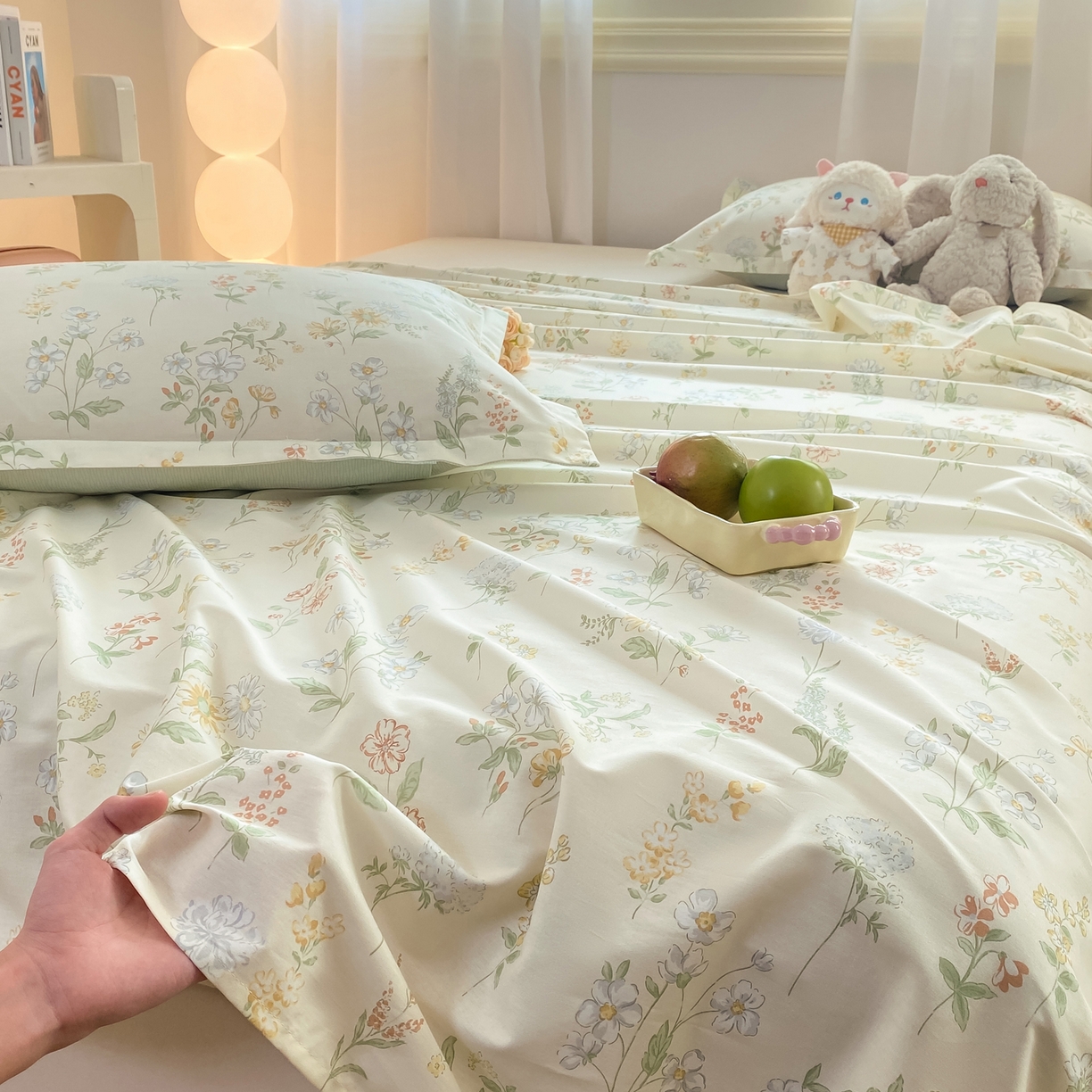 91家纺网 家纺一手货源 找家纺 花梦欣 2026新款全棉印花单品系列-单床单 暖樱之舞