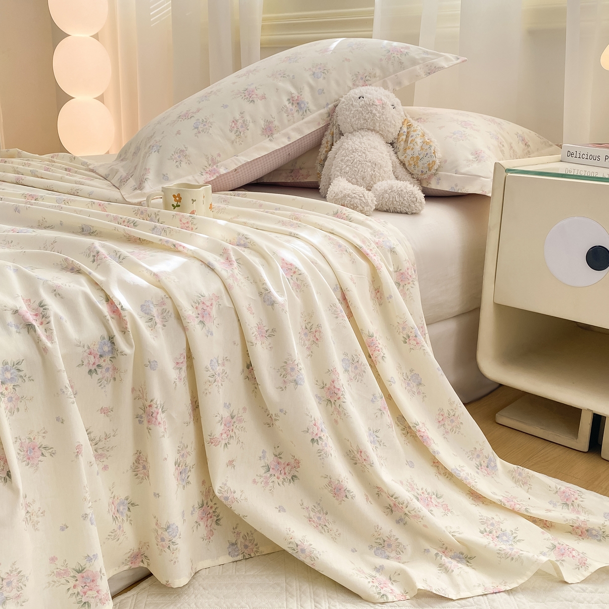 91家纺网 家纺一手货源 找家纺 花梦欣 2026新款全棉印花单品系列-单床单 欧风花影