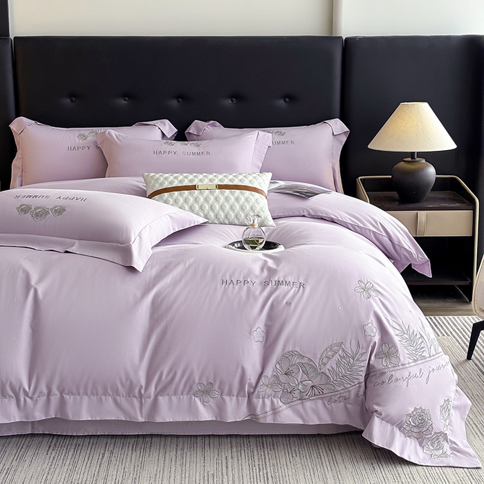 91家纺网 家纺一手货源 找家纺 （总）桃园 新款纯棉全棉长绒棉刺绣绣花高端礼盒四件套-卡尔系列