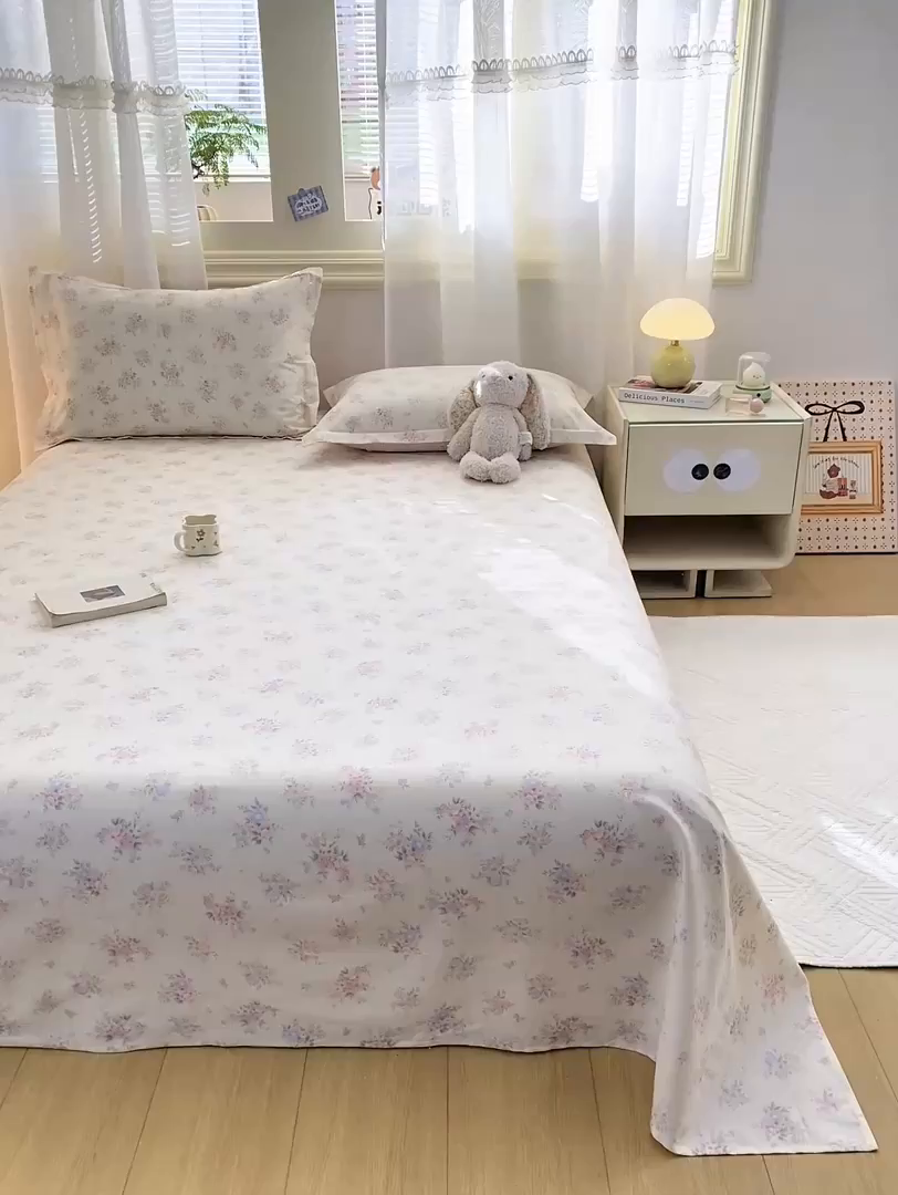 91家纺网 家纺一手货源 找家纺 花梦欣 2026新款全棉印花单品系列-单床单 欧风花影