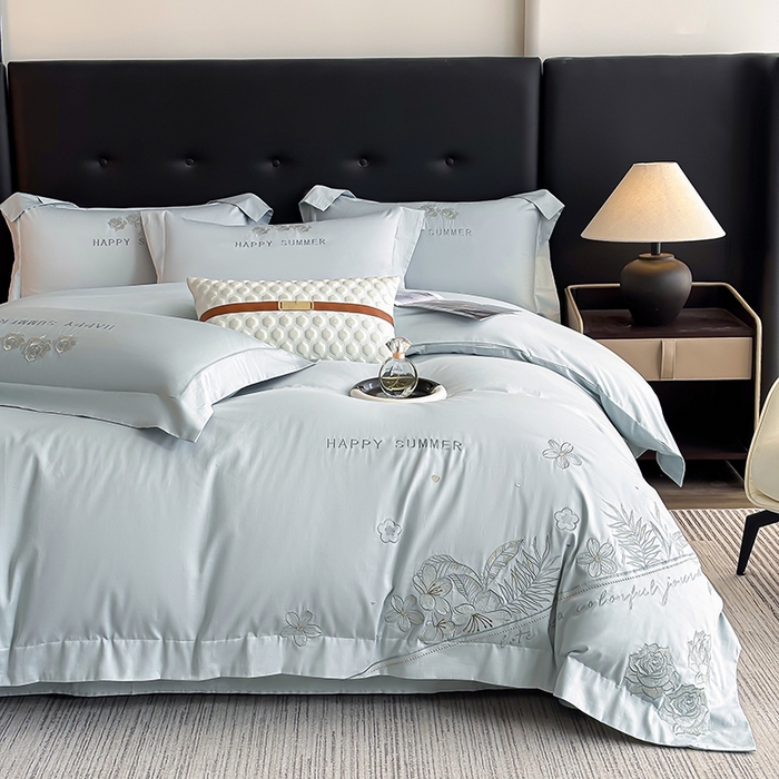 91家纺网 家纺一手货源 找家纺 （总）桃园 新款纯棉全棉长绒棉刺绣绣花高端礼盒四件套-卡尔系列