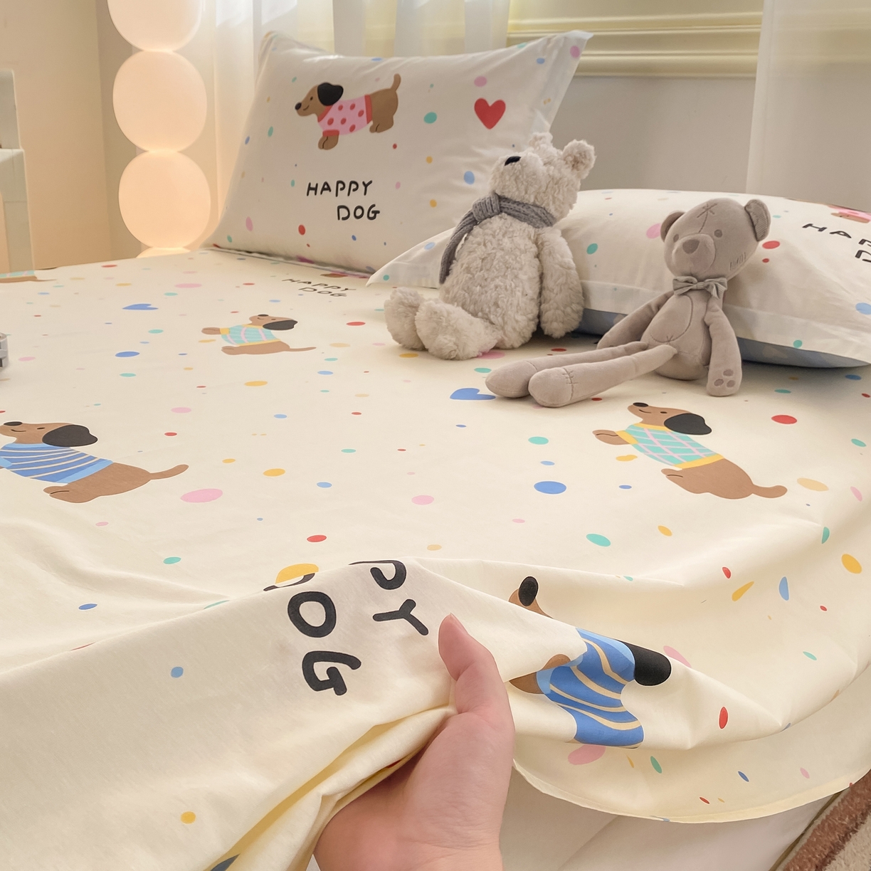 花梦欣 2026新款全棉印花单品系列-单床单 甜心汪星人