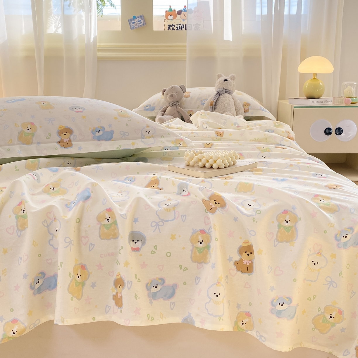 91家纺网 家纺一手货源 找家纺 花梦欣 2026新款全棉印花单品系列-单床单 童趣绘彩