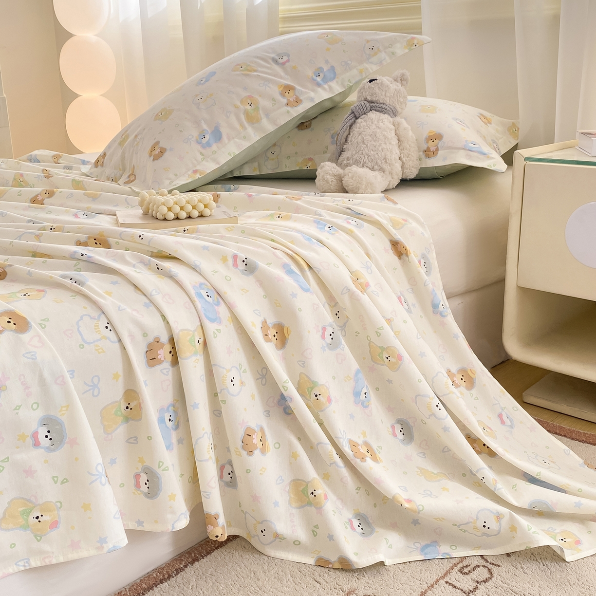 91家纺网 家纺一手货源 找家纺 花梦欣 2026新款全棉印花单品系列-单床单 童趣绘彩