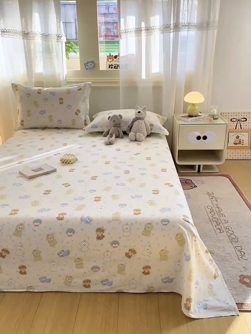 91家纺网 家纺一手货源 找家纺 花梦欣 2026新款全棉印花单品系列-单床单 童趣绘彩