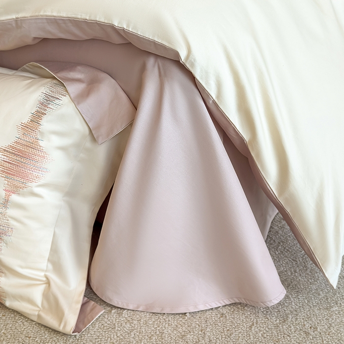 91家纺网 家纺一手货源 找家纺 桃园 新款纯棉全棉长绒棉刺绣绣花高端礼盒四件套-漫舞 漫舞-白粉