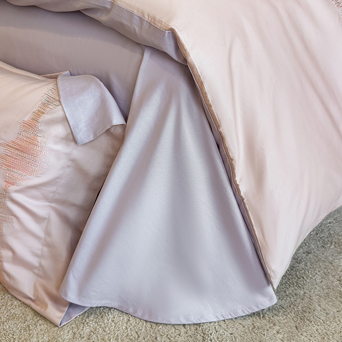 91家纺网 家纺一手货源 找家纺 桃园 新款纯棉全棉长绒棉刺绣绣花高端礼盒四件套-漫舞 漫舞-粉紫