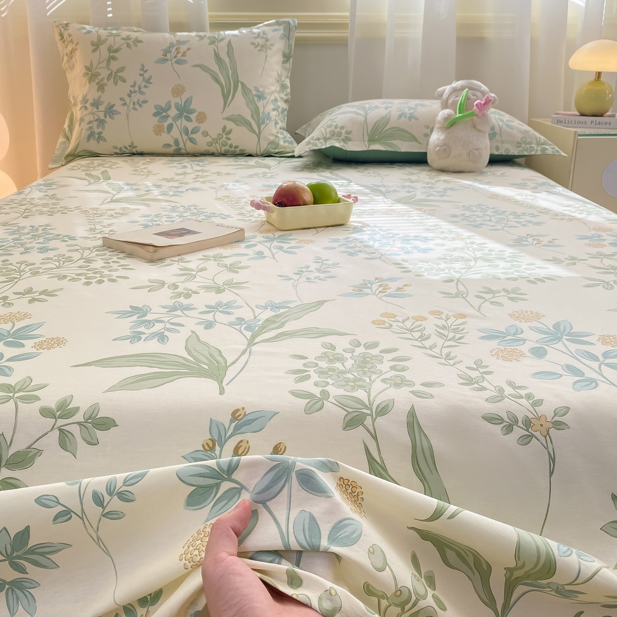 91家纺网 家纺一手货源 找家纺 花梦欣 2026新款全棉印花单品系列-单床单 仙草