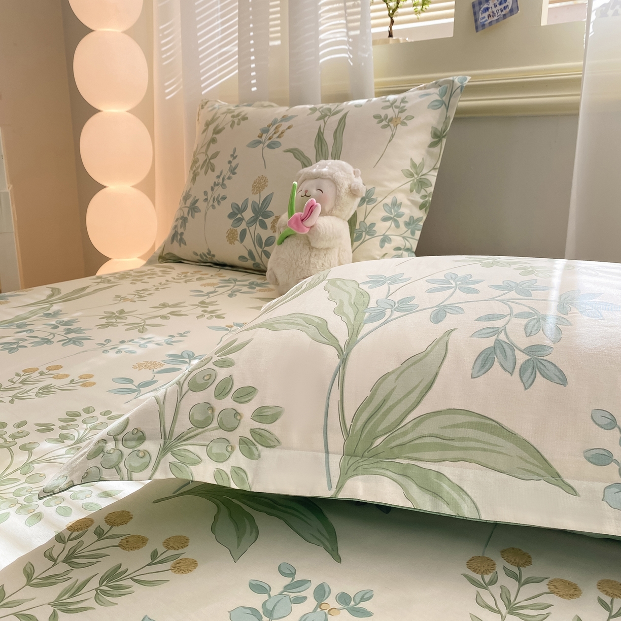 91家纺网 家纺一手货源 找家纺 花梦欣 2026新款全棉印花单品系列-单床单 仙草