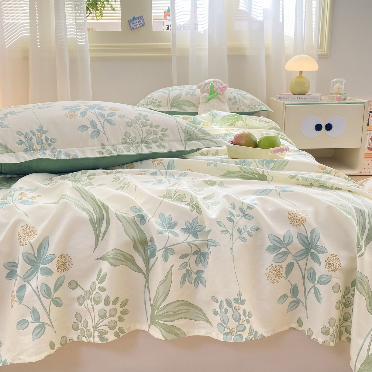 91家纺网 家纺一手货源 找家纺 花梦欣 2026新款全棉印花单品系列-单床单 仙草