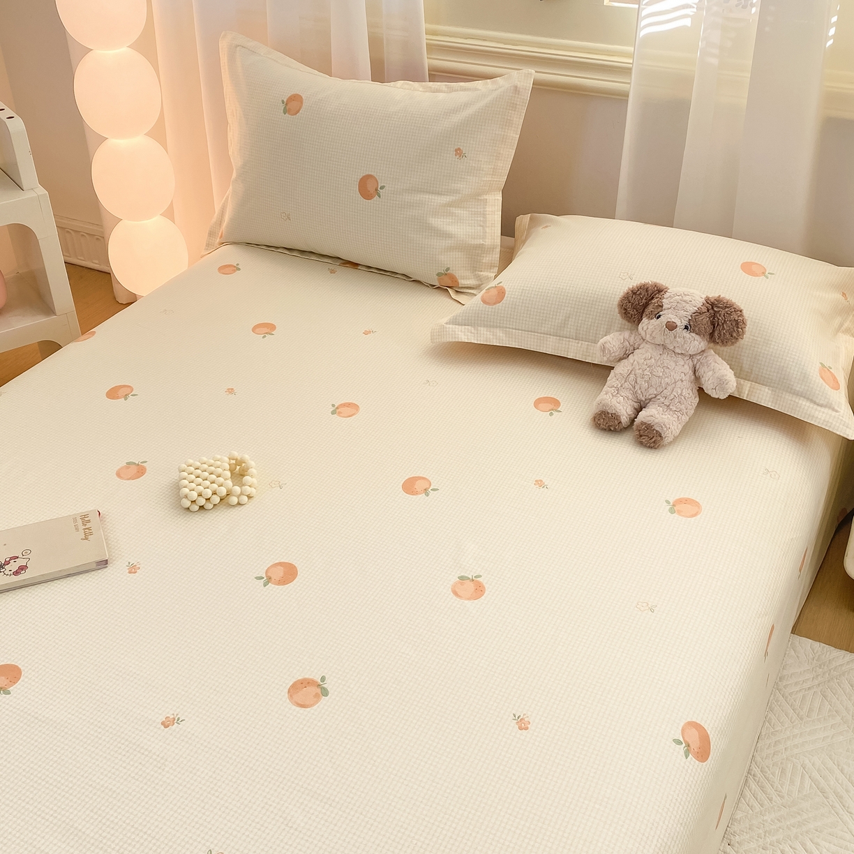 91家纺网 家纺一手货源 找家纺 花梦欣 2026新款全棉印花单品系列-单床单 小橙橘