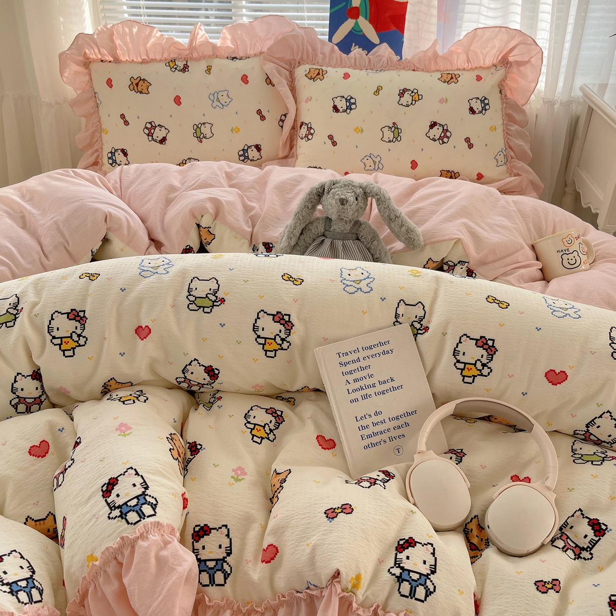 91家纺网 家纺一手货源 找家纺 （总）韩都家居 2026新款云感双层纱床盖四件套