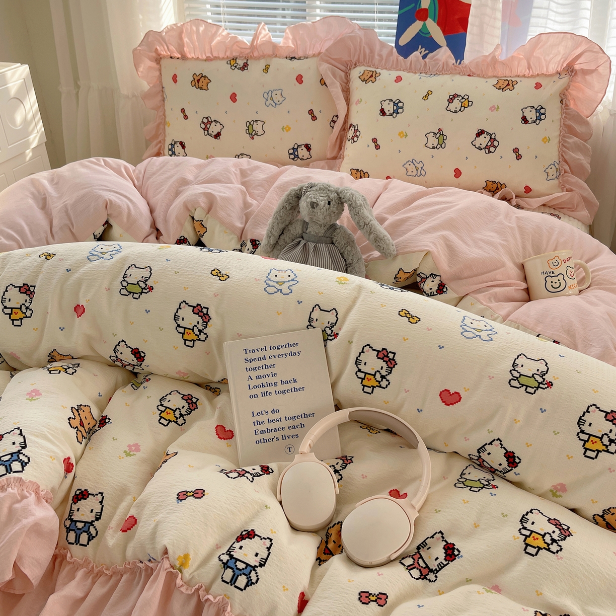 91家纺网 家纺一手货源 找家纺 （总）韩都家居 2026新款云感双层纱床盖四件套