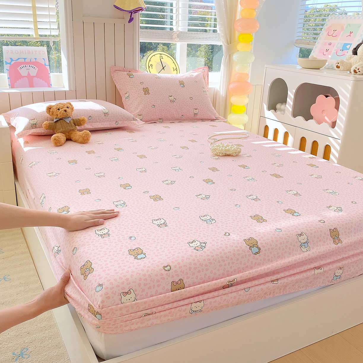 金丝兔 2026新款纯棉印花单品床笠系列 布偶假期