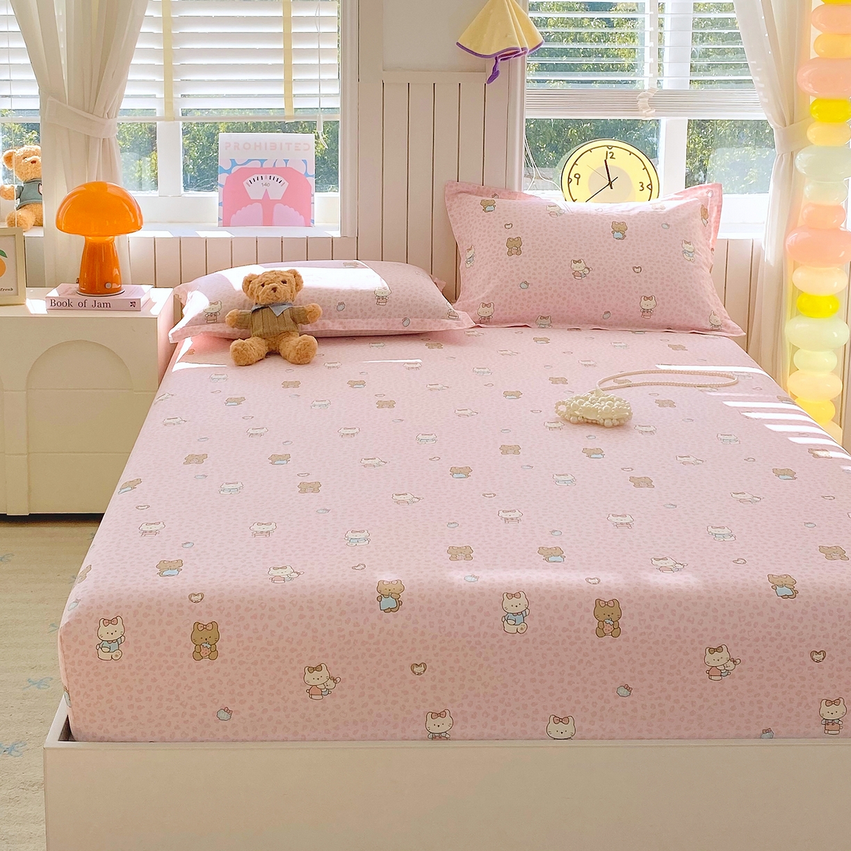 91家纺网 家纺一手货源 找家纺 金丝兔 2026新款纯棉印花单品床笠系列 布偶假期