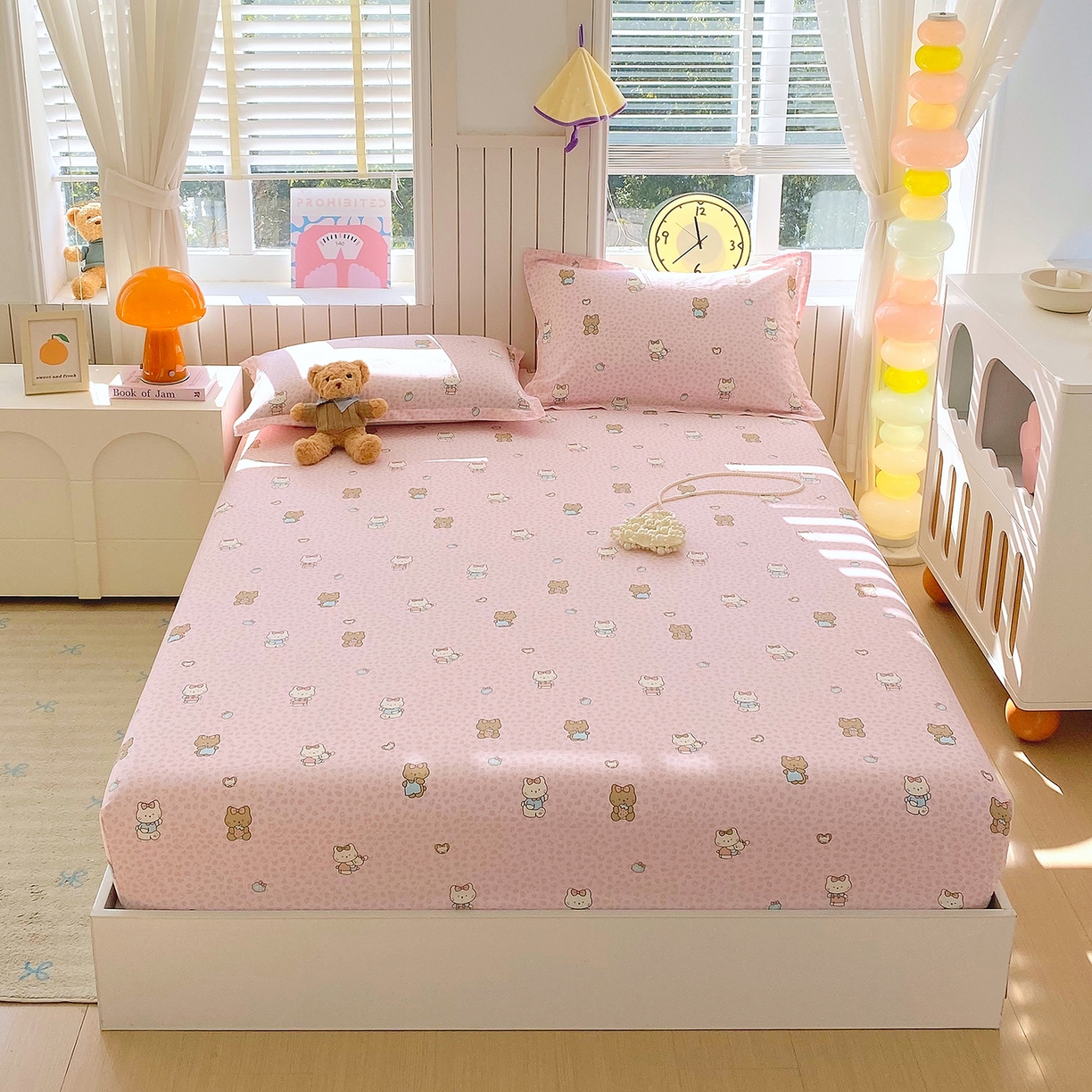 91家纺网 家纺一手货源 找家纺 金丝兔 2026新款纯棉印花单品床笠系列 布偶假期