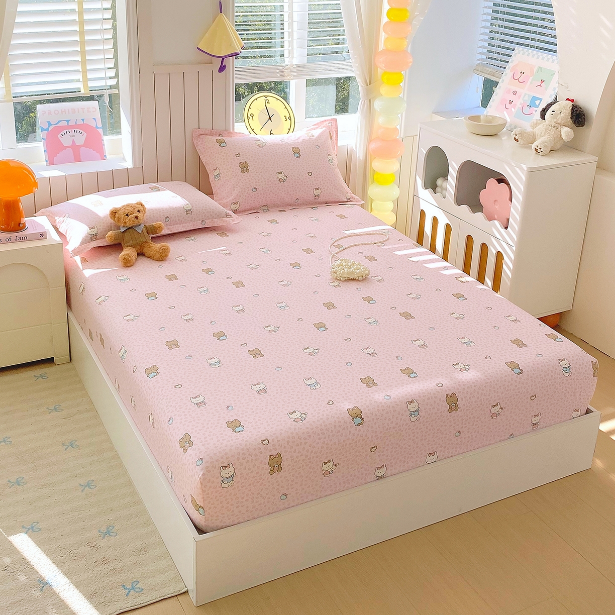 91家纺网 家纺一手货源 找家纺 金丝兔 2026新款纯棉印花单品床笠系列 布偶假期