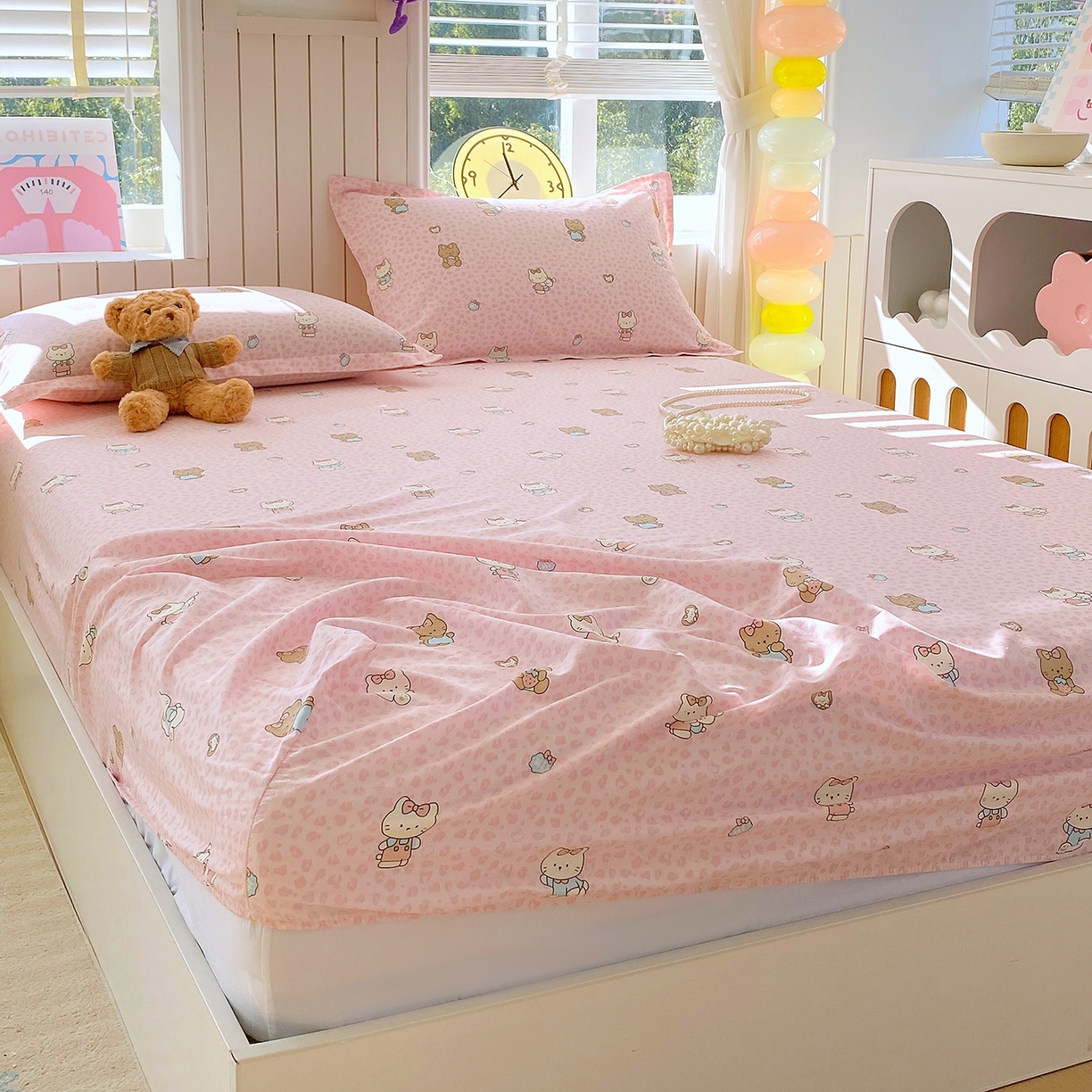 91家纺网 家纺一手货源 找家纺 金丝兔 2026新款纯棉印花单品床笠系列 布偶假期