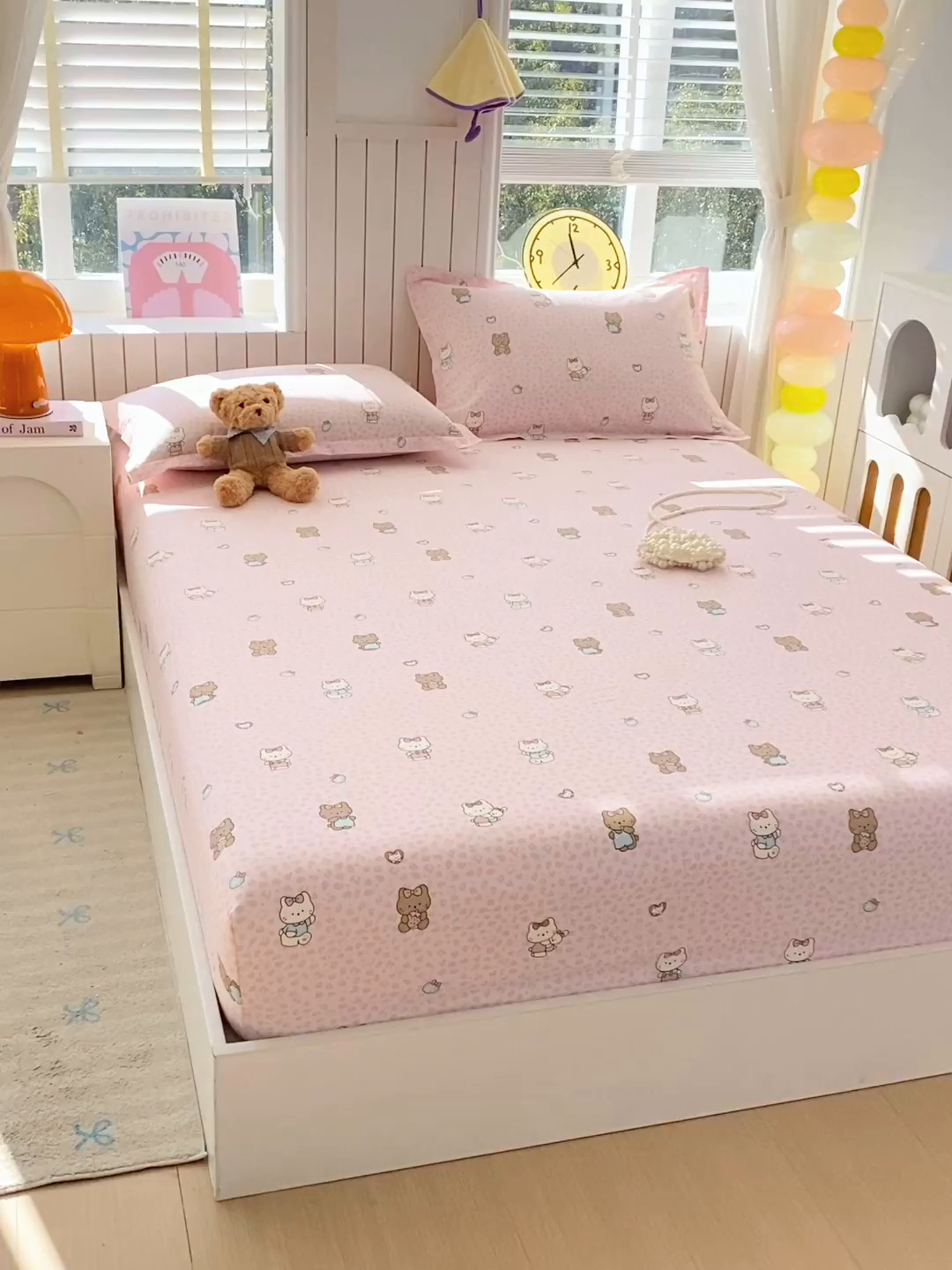 91家纺网 家纺一手货源 找家纺 金丝兔 2026新款纯棉印花单品床笠系列 布偶假期