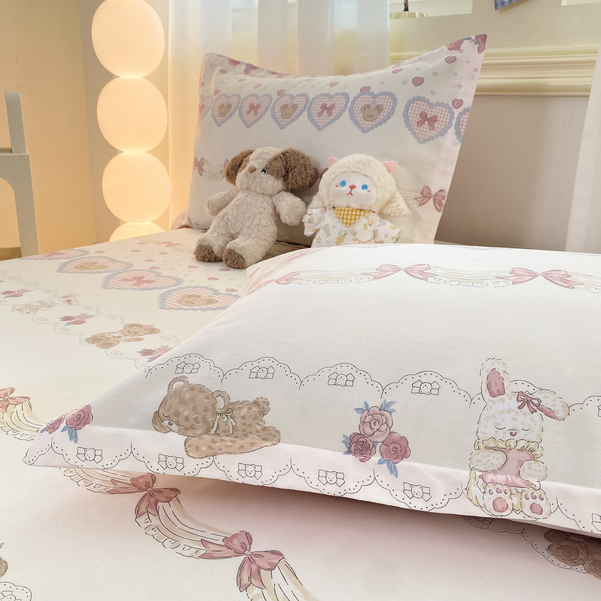 91家纺网 家纺一手货源 找家纺 花梦欣 2026新款全棉印花单品系列-单床单 小熊安缦