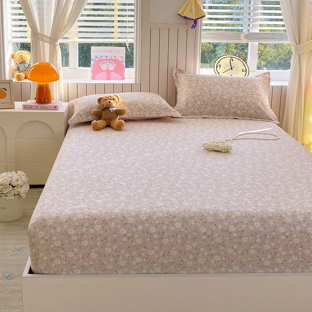 91家纺网 家纺一手货源 找家纺 金丝兔 2026新款纯棉印花单品床笠系列 春野苍兰