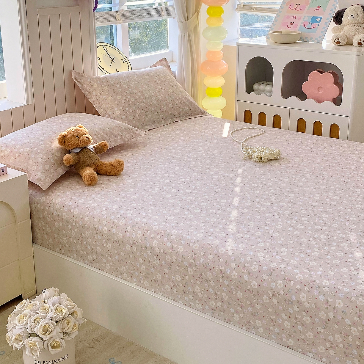 91家纺网 家纺一手货源 找家纺 金丝兔 2026新款纯棉印花单品床笠系列 春野苍兰