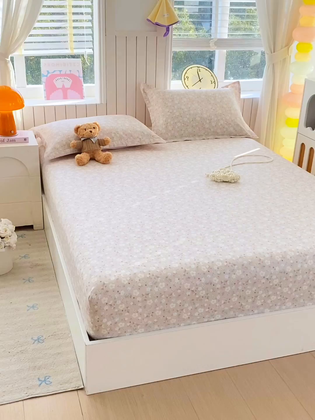 91家纺网 家纺一手货源 找家纺 金丝兔 2026新款纯棉印花单品床笠系列 春野苍兰