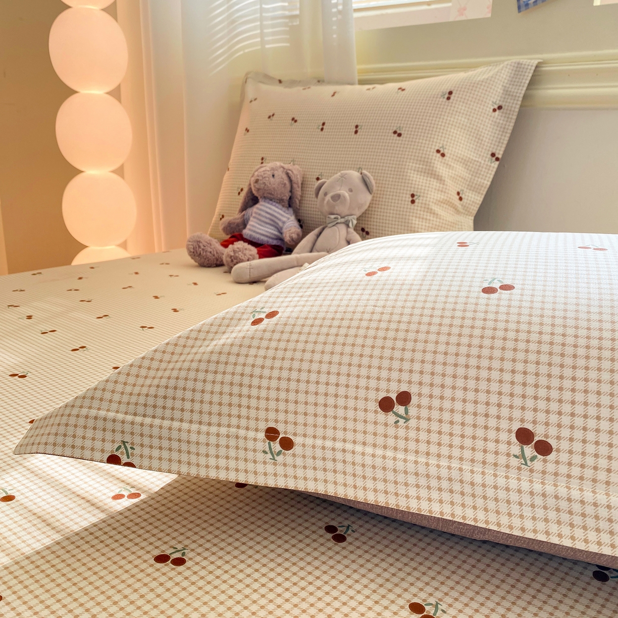 91家纺网 家纺一手货源 找家纺 花梦欣 2026新款全棉印花单品系列-单床单 樱姿米