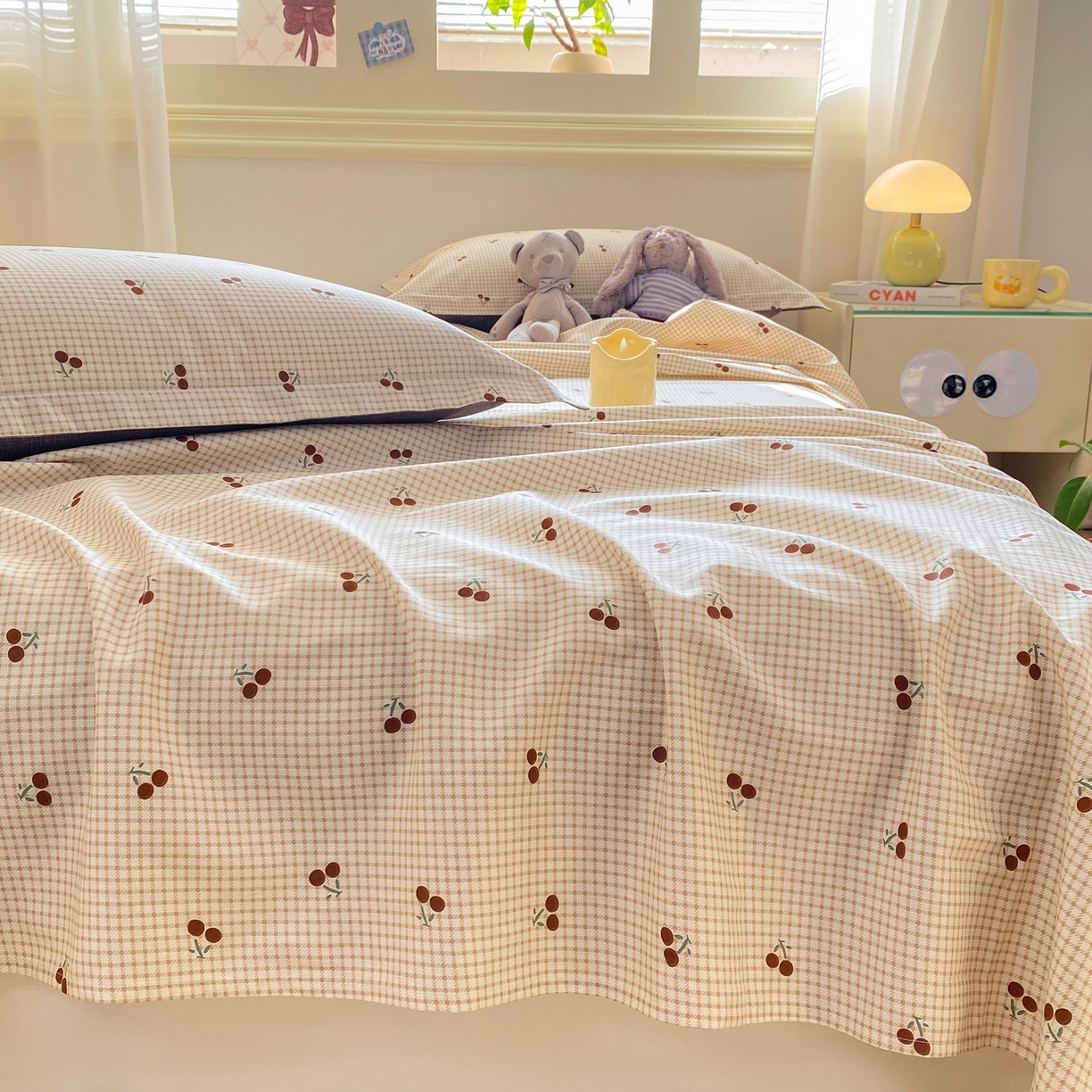 91家纺网 家纺一手货源 找家纺 花梦欣 2026新款全棉印花单品系列-单床单 樱姿米