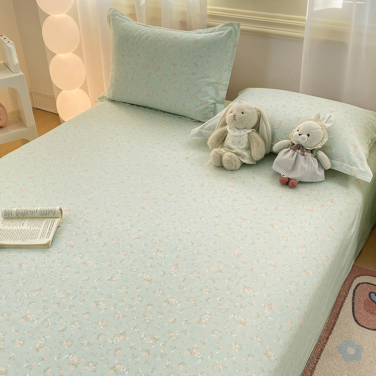 91家纺网 家纺一手货源 找家纺 花梦欣 2026新款全棉印花单品系列-单床单 幽兰时光兰