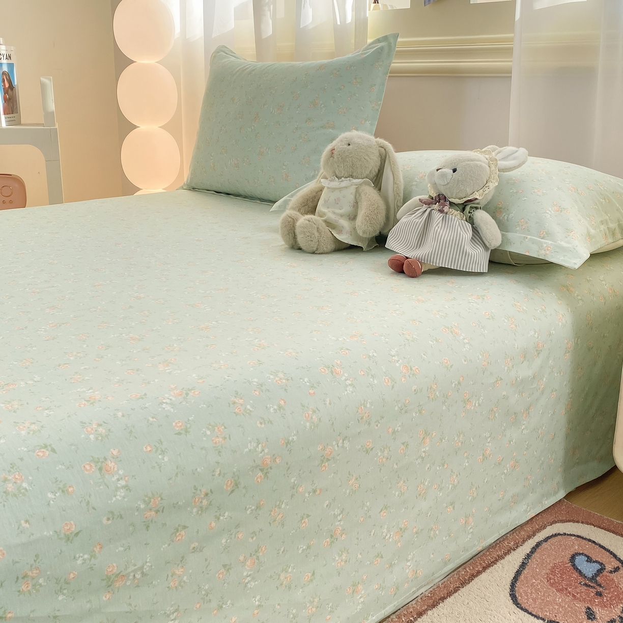 91家纺网 家纺一手货源 找家纺 花梦欣 2026新款全棉印花单品系列-单床单 幽兰时光兰