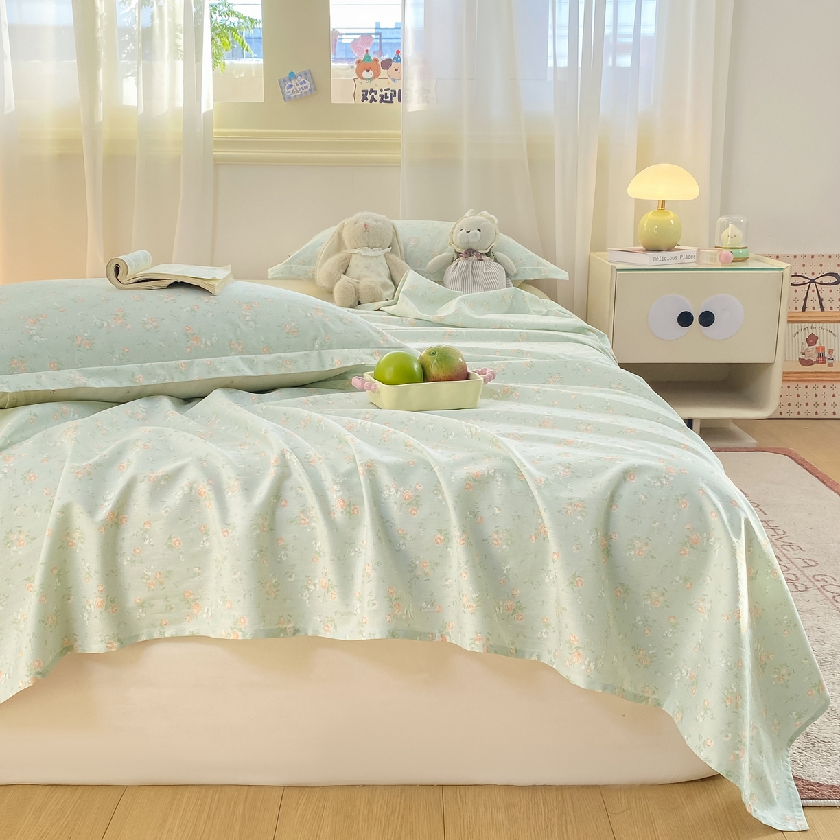 91家纺网 家纺一手货源 找家纺 花梦欣 2026新款全棉印花单品系列-单床单 幽兰时光兰