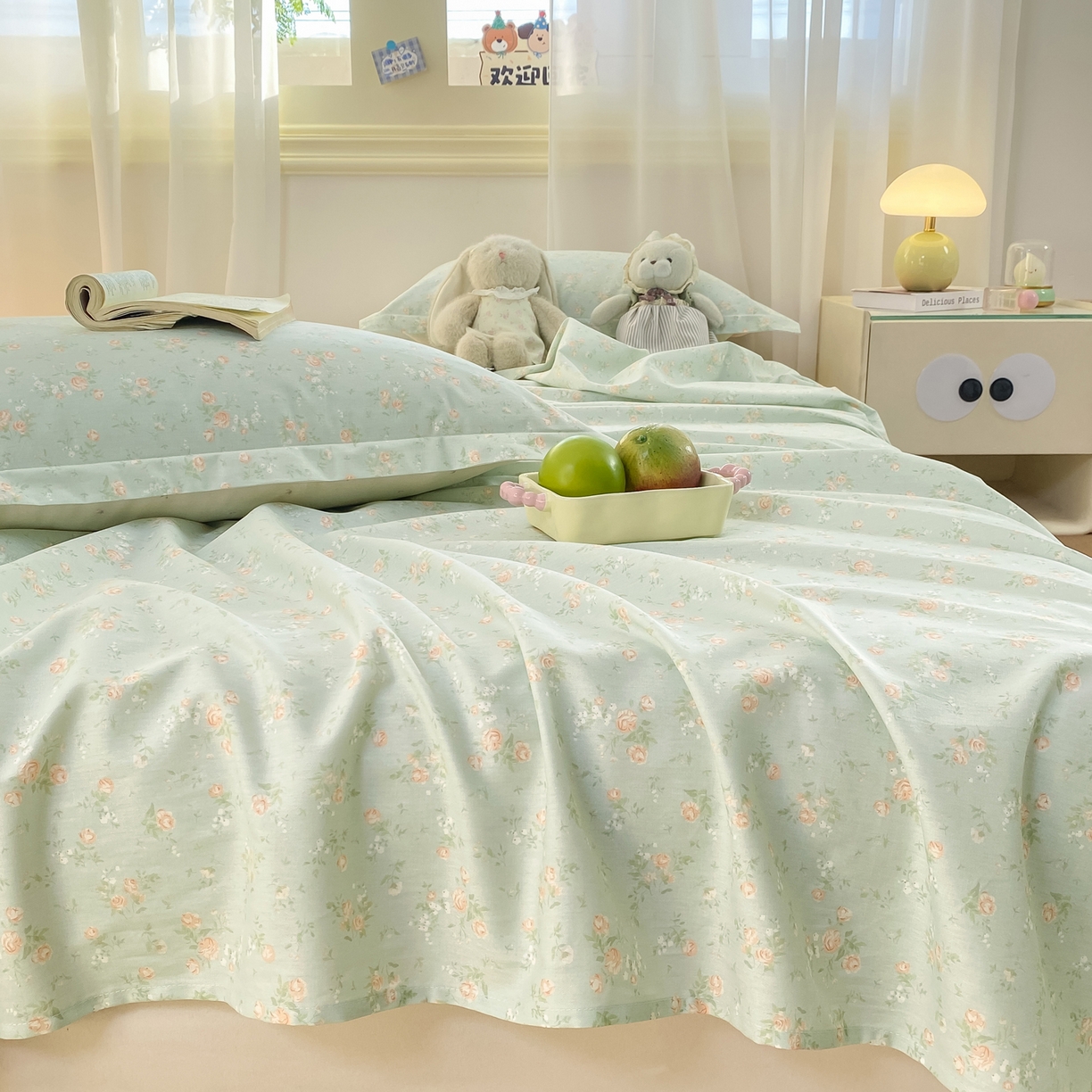 91家纺网 家纺一手货源 找家纺 花梦欣 2026新款全棉印花单品系列-单床单 幽兰时光兰