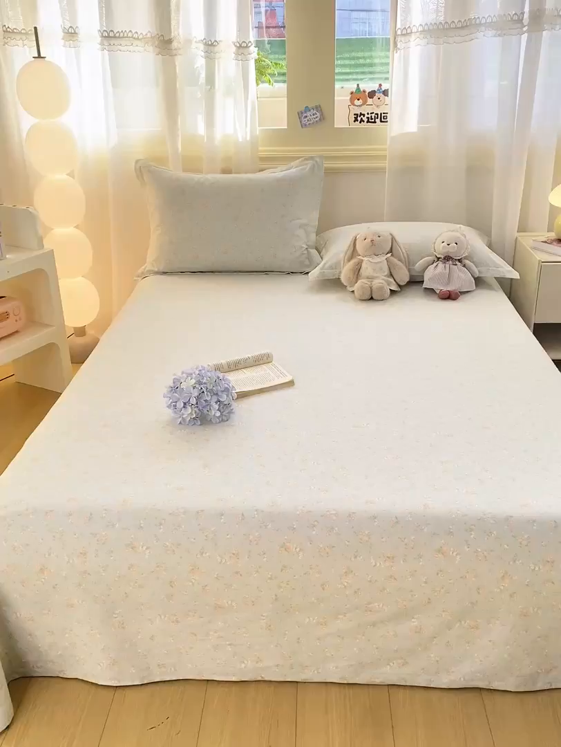 91家纺网 家纺一手货源 找家纺 花梦欣 2026新款全棉印花单品系列-单床单 幽兰时光兰