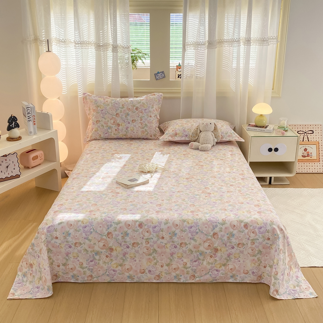 91家纺网 家纺一手货源 找家纺 花梦欣 2026新款全棉印花单品系列-单床单 悦下花影