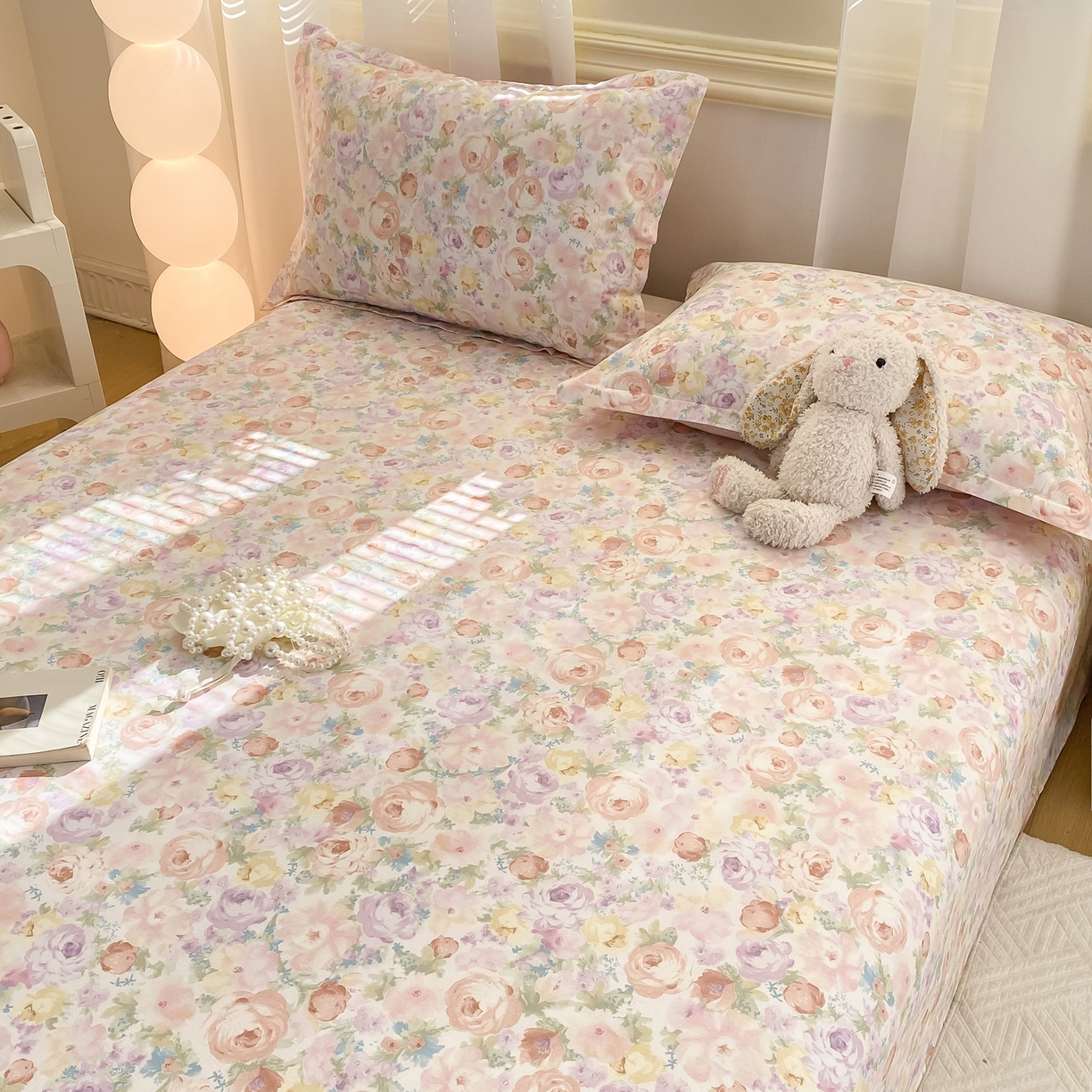 91家纺网 家纺一手货源 找家纺 花梦欣 2026新款全棉印花单品系列-单床单 悦下花影