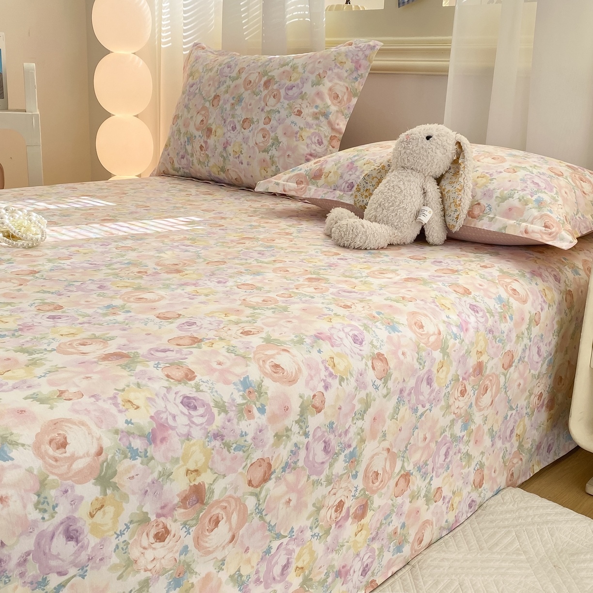 91家纺网 家纺一手货源 找家纺 花梦欣 2026新款全棉印花单品系列-单床单 悦下花影