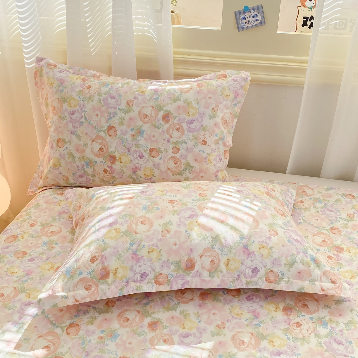 91家纺网 家纺一手货源 找家纺 花梦欣 2026新款全棉印花单品系列-单床单 悦下花影