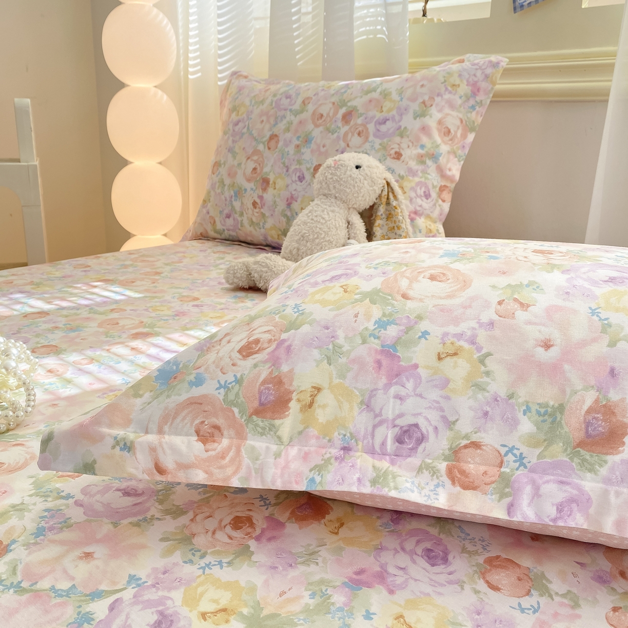 91家纺网 家纺一手货源 找家纺 花梦欣 2026新款全棉印花单品系列-单床单 悦下花影