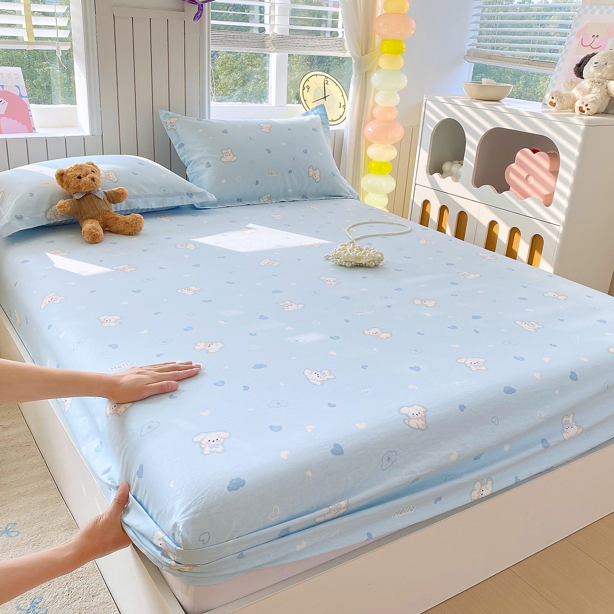 金丝兔 2026新款纯棉印花单品床笠系列 哈基米