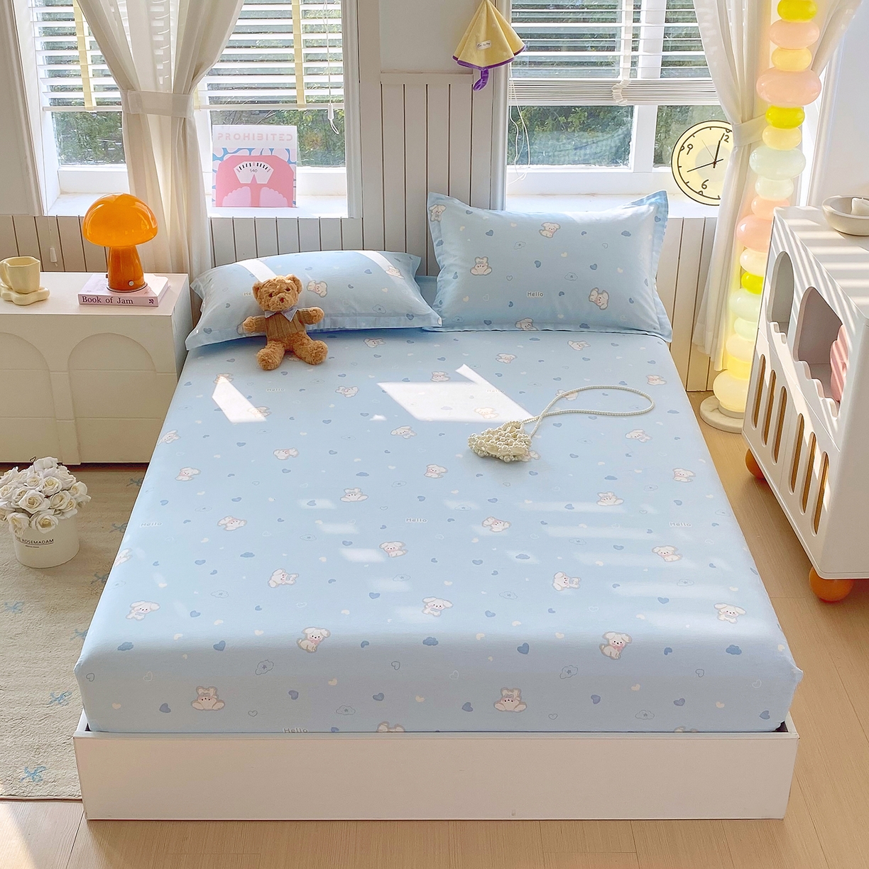 91家纺网 家纺一手货源 找家纺 金丝兔 2026新款纯棉印花单品床笠系列 哈基米