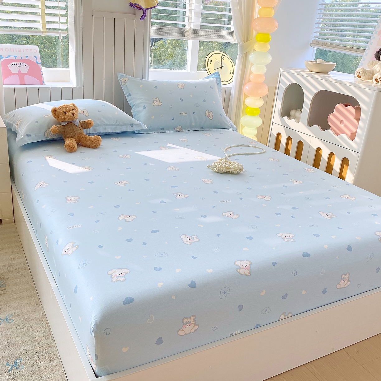 91家纺网 家纺一手货源 找家纺 金丝兔 2026新款纯棉印花单品床笠系列 哈基米