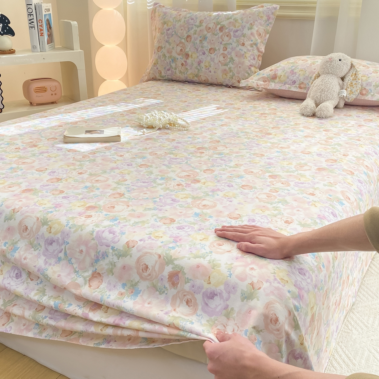 91家纺网 家纺一手货源 找家纺 花梦欣 2026新款全棉印花单品系列-单床单 悦下花影