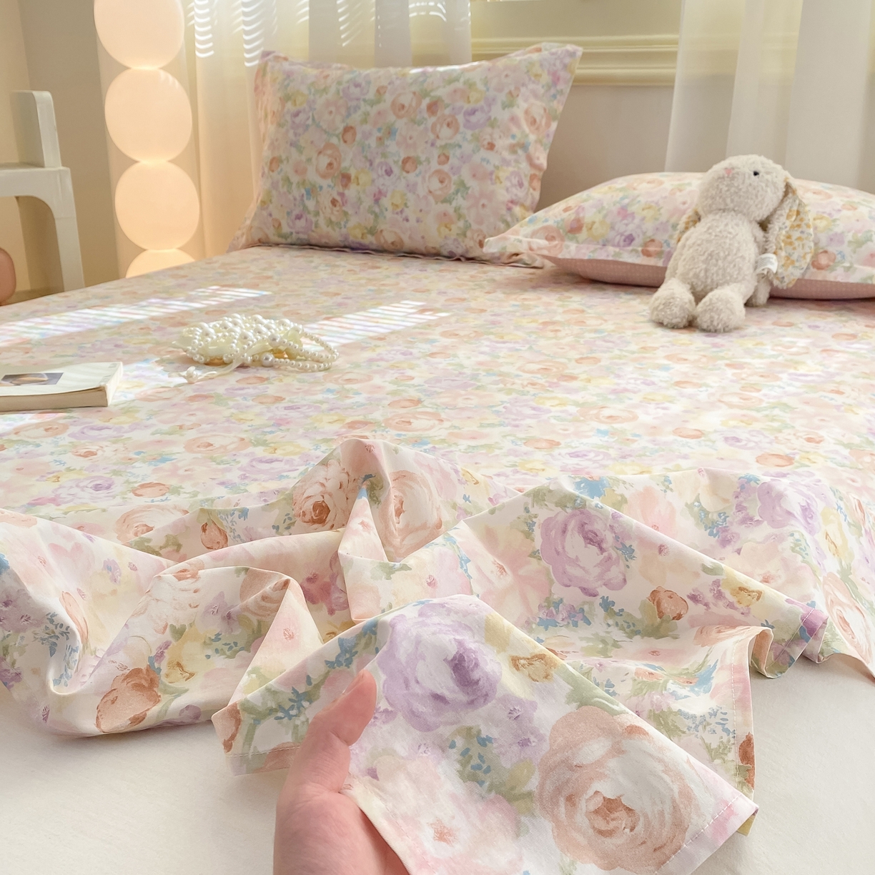 91家纺网 家纺一手货源 找家纺 花梦欣 2026新款全棉印花单品系列-单床单 悦下花影