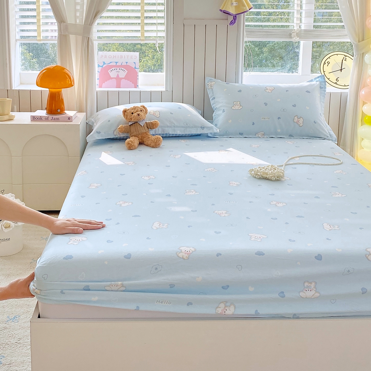 91家纺网 家纺一手货源 找家纺 金丝兔 2026新款纯棉印花单品床笠系列 哈基米