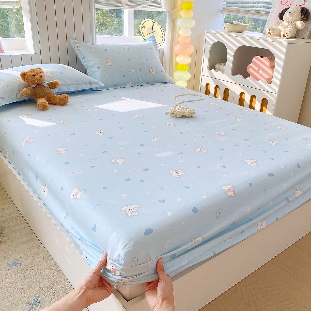 91家纺网 家纺一手货源 找家纺 金丝兔 2026新款纯棉印花单品床笠系列 哈基米