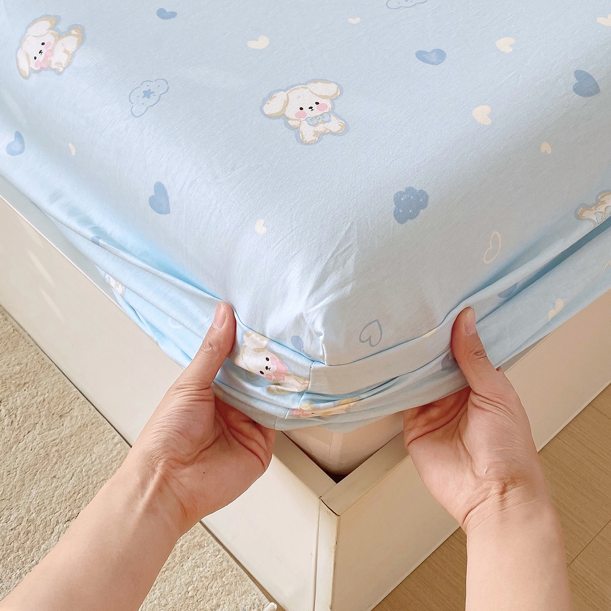 91家纺网 家纺一手货源 找家纺 金丝兔 2026新款纯棉印花单品床笠系列 哈基米