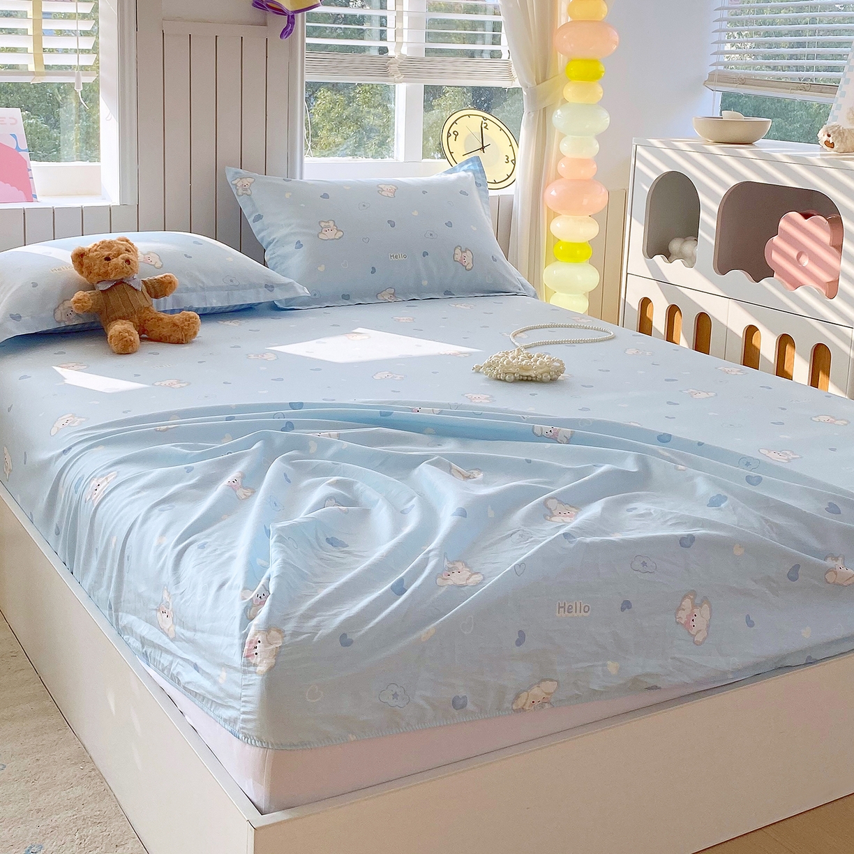 91家纺网 家纺一手货源 找家纺 金丝兔 2026新款纯棉印花单品床笠系列 哈基米